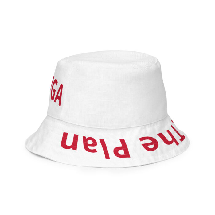 Bucket / Boonie Hat white with red lettering trust the plan inside WWG1WGA front outside - Michael J. Penney Store