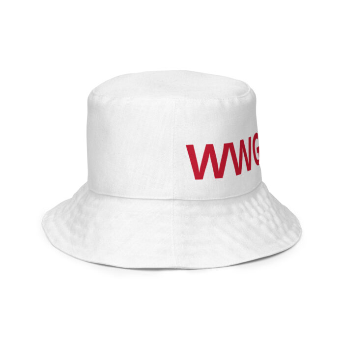 Bucket / Boonie Hat white with red lettering trust the plan inside WWG1WGA front outside - Michael J. Penney Store