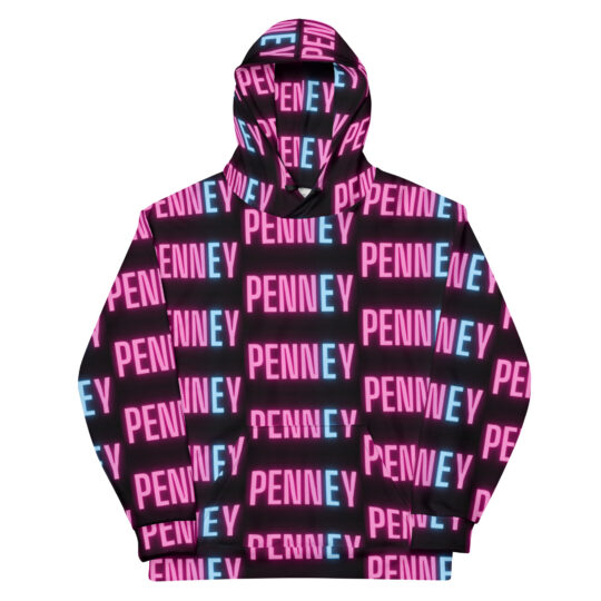 penney pink and blue black sweat hoodie on Michael J. Penney Store