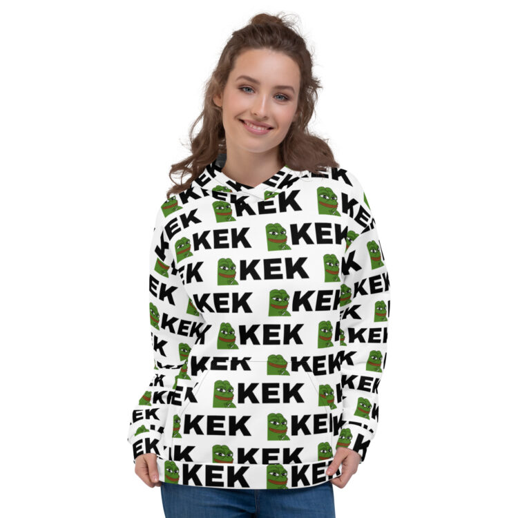 pepe the frog kek laugh out loud print all over hoodie by Michael J. Penney