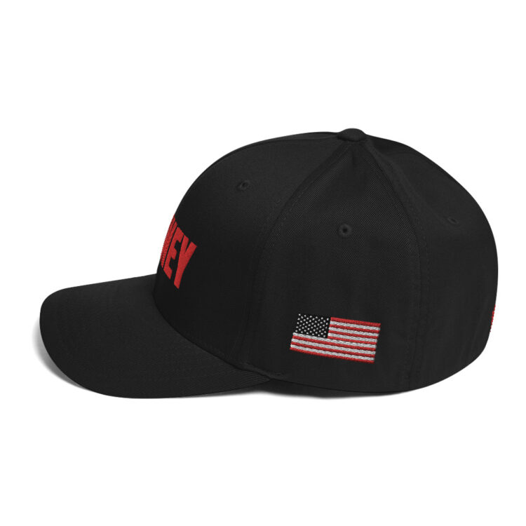 Baseball hat PENNEY front, Q PATRIOT over WWG1WGA on right side, PENNEY on back, small middle, American flag on left side; this hat is black , it is available multicam camo, GREY, whiteblue, , tan , charcoal, tricolor camouflage, blue - Michael J. Penney Store