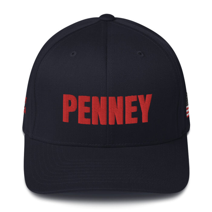 Baseball hat PENNEY front, Q PATRIOT over WWG1WGA on right side, PENNEY on back, small middle, American flag on left side; this hat is tricolor green woodland camo , it is available multicam camo, black , GREY, whiteblue, , tan , charcoal, tricolor camouflage, blue - Michael J. Penney Store