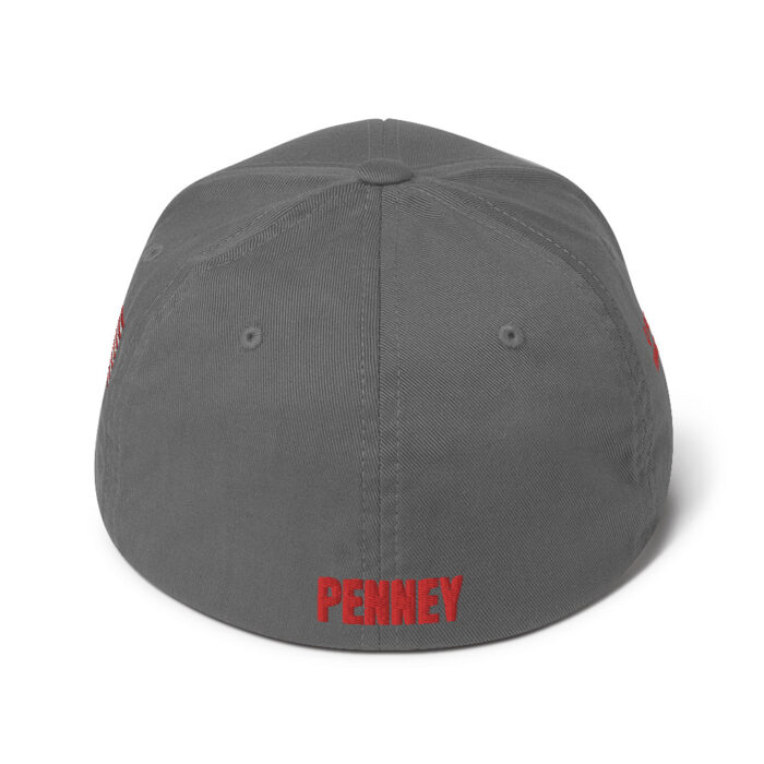 BACK Baseball hat PENNEY front, Q PATRIOT over WWG1WGA on right side, PENNEY on back, small middle, American flag on left side; this hat is grey , it is available multicam camo, red, whiteblue, , tan , charcoal, tricolor camouflage, black - Michael J. Penney Store