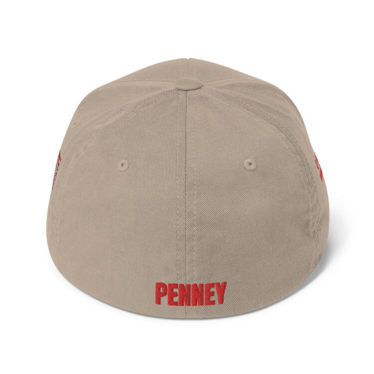 BACK Baseball hat PENNEY front, Q PATRIOT over WWG1WGA on right side, PENNEY on back, small middle, American flag on left side; this hat is tan , it is available multicam camo, red, whiteblue, , grey, charcoal, tricolor camouflage, black - Michael J. Penney Store