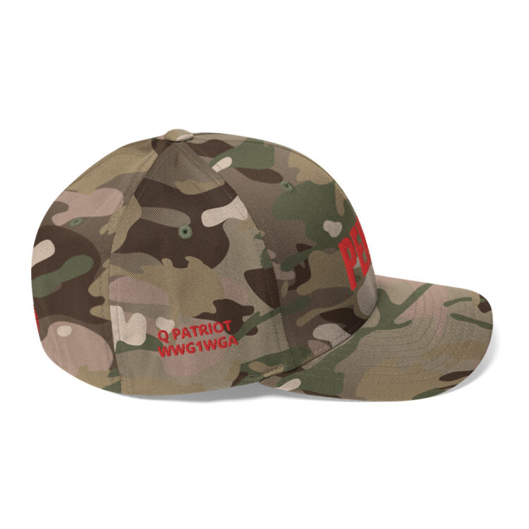 RIGHT SIDE Baseball hat PENNEY front, Q PATRIOT over WWG1WGA on right side, PENNEY on back, small middle, American flag on left side; this hat is multicam camouflage, it is available tricolor camo, red, blue, tan, grey, charcoal, white, black - Michael J. Penney Store