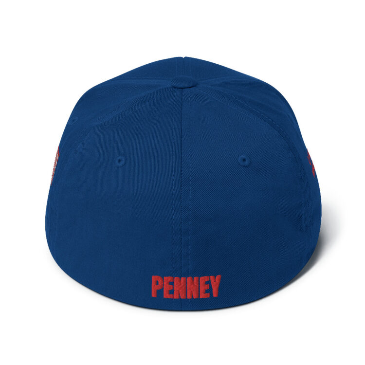 Baseball hat PENNEY front, Q PATRIOT over WWG1WGA on right side, PENNEY on back, small middle, American flag on left side; this hat is RED , it is available multicam camo, GREY, whiteblue, , tan , charcoal, tricolor camouflage, black - Michael J. Penney Store
