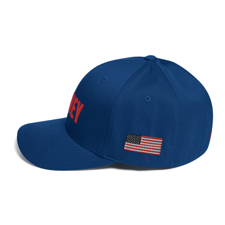 Baseball hat PENNEY front, Q PATRIOT over WWG1WGA on right side, PENNEY on back, small middle, American flag on left side; this hat is BLUE , it is available multicam camo, GREY, whiteblue, , tan , charcoal, tricolor camouflage, black - Michael J. Penney Store