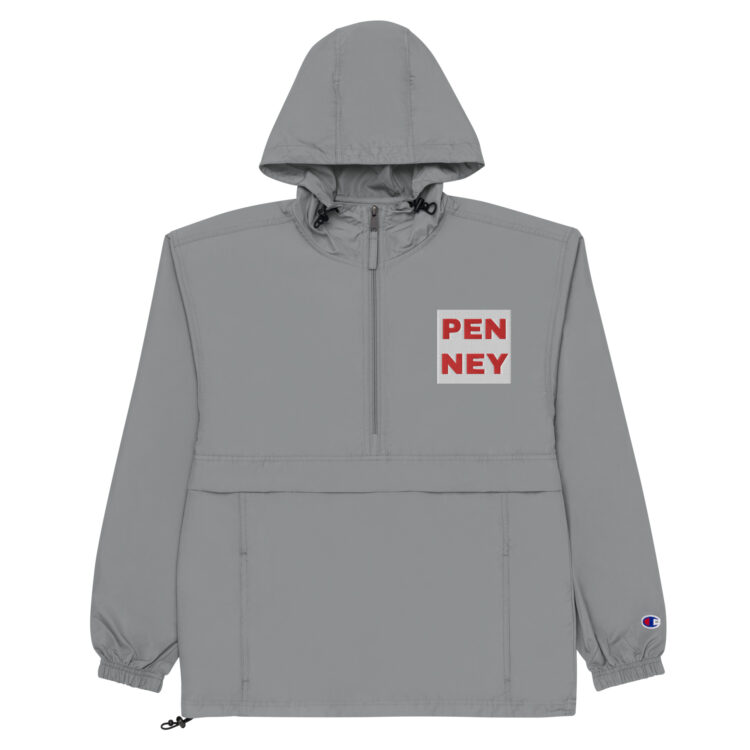 PEN NEY embroidered champion packable jacket - Michael J. Penney Store grey front