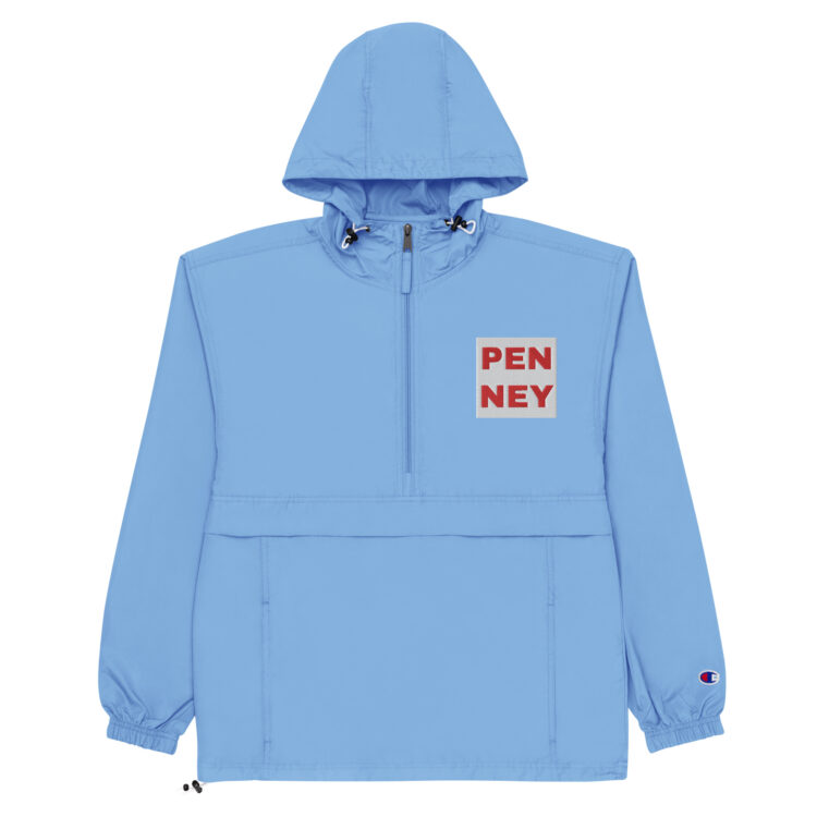 PEN NEY embroidered champion packable jacket - Michael J. Penney Store baby blue front