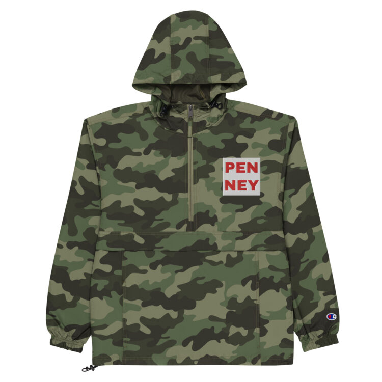 PEN NEY embroidered champion packable jacket - Michael J. Penney Store tricolor woodland camouflage front