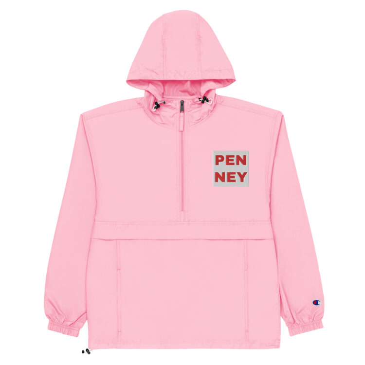 PEN NEY embroidered champion packable jacket - Michael J. Penney Store pink front