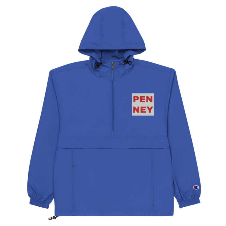 PEN NEY embroidered champion packable jacket - Michael J. Penney Store blue front