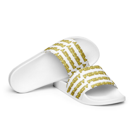 PENNEY WHITE AND GOLD sandal slides