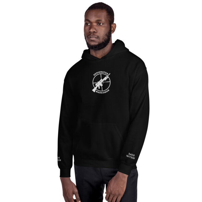 Designated Marksman Hoodie, Embroidered - Michael J. Penney Store black with white lettering