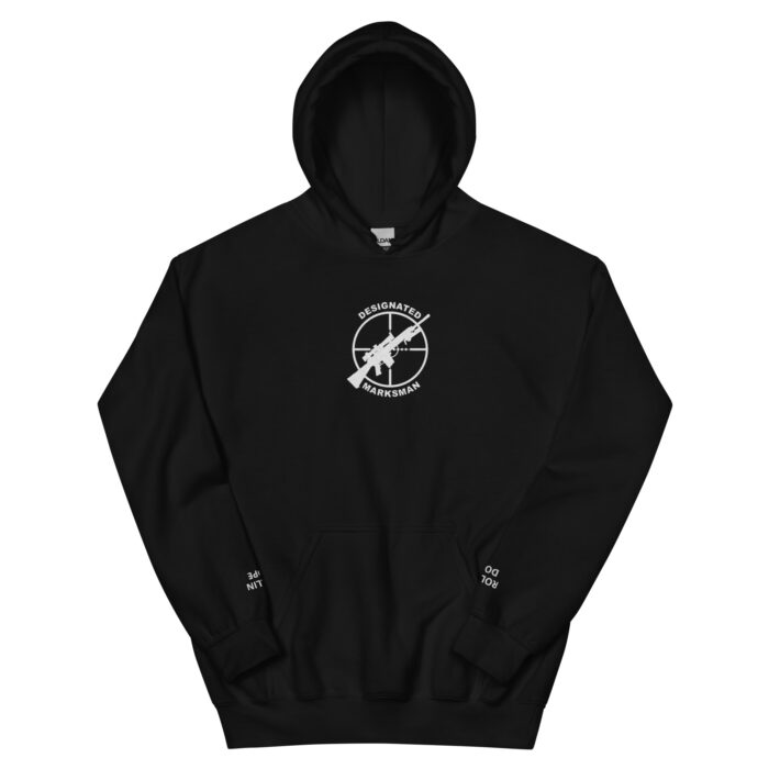 Designated Marksman Hoodie, Embroidered - Michael J. Penney Store black with white lettering