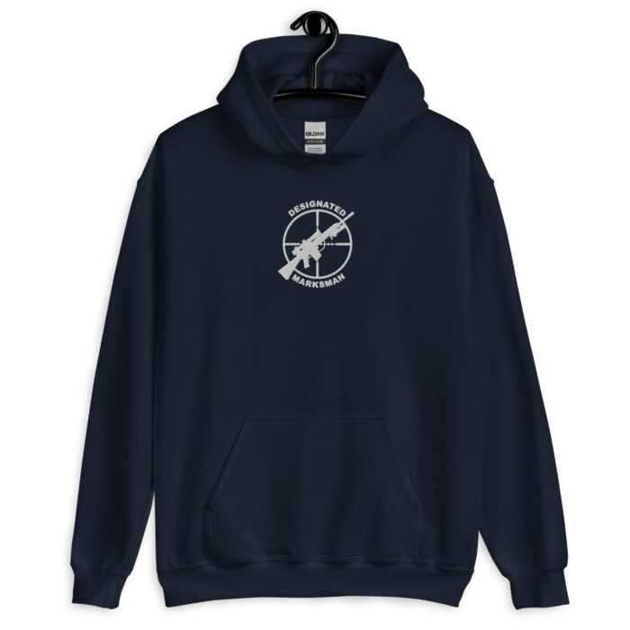 Designated Marksman Hoodie, Embroidered - Michael J. Penney Store black with white lettering