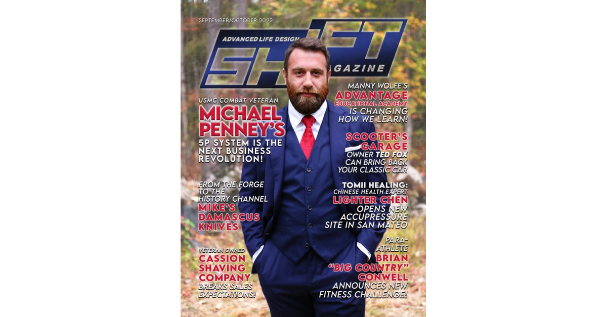 Michael J. Penney on the cover of shift advance life design magazine, MJPenney